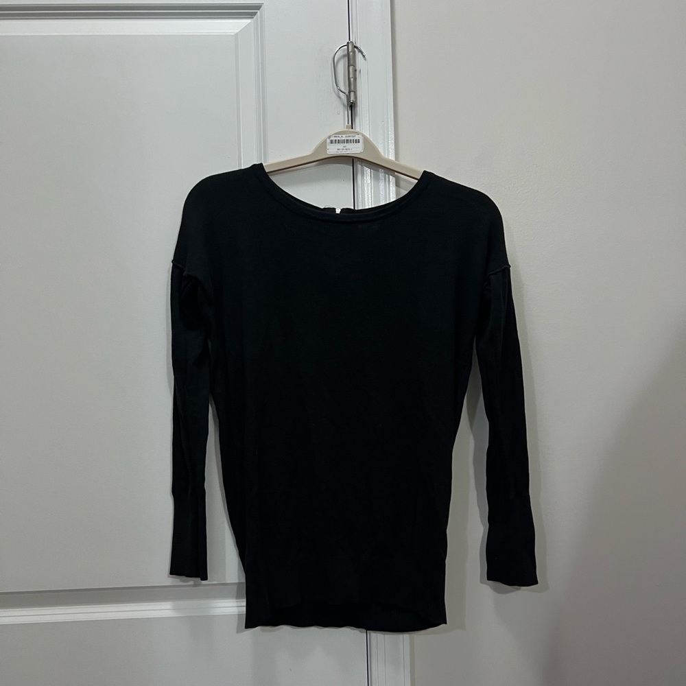 Between Me & You Black Knit Zipper Sweater Size Small